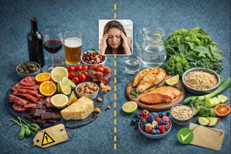 מאכלים להמנע מהם מול מאכלים מומלצים למיגרנה