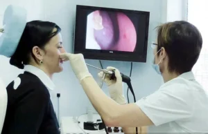 Diagnosis of a deviated nasal septum by an otolaryngologist